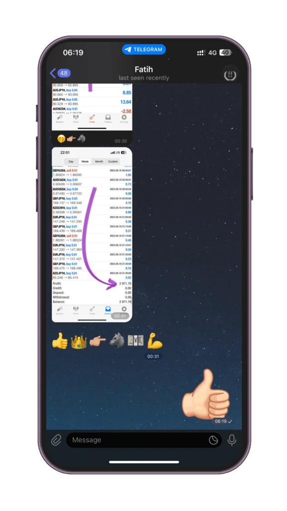 Forex Miner EA Telegram client feedback 6